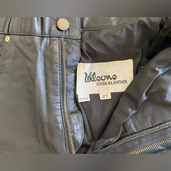 Wilson’s Leather pants jeans size 27 western punk rock star black vintage 80’s - Picture 5 of 12